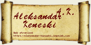 Aleksandar Keneški vizit kartica